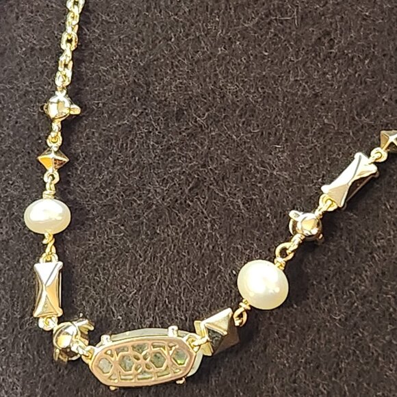 Kendra Scott Madelyn Gold Strand Necklace crystal, pearl and stone - Picture 10 of 10